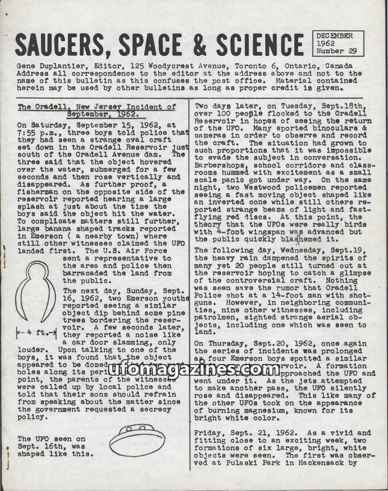 Cover of Saucers, Space & Science  (Duplantier) issue 29: SAUCERS, SPACE & SCIENCE
