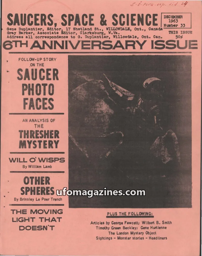 Cover of Saucers, Space & Science  (Duplantier) issue 33: SAUCERS, SPACE & SCIENCE