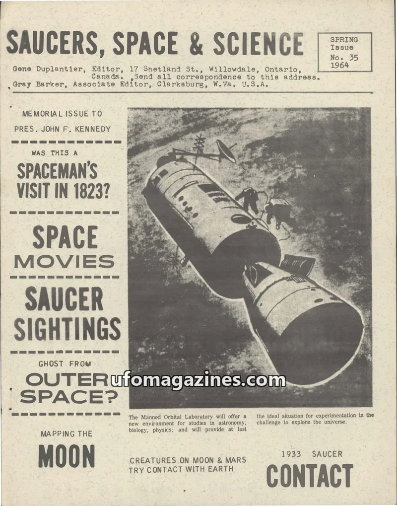Cover of Saucers, Space & Science  (Duplantier) issue No. 35: SAUCERS, SPACE & SCIENCE
