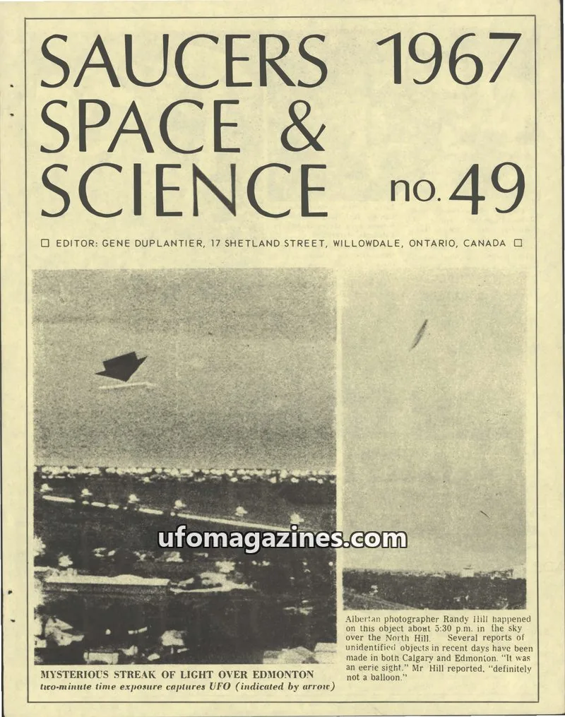 Cover of Saucers, Space & Science  (Duplantier) issue no. 49: SAUCERS SPACE & SCIENCE