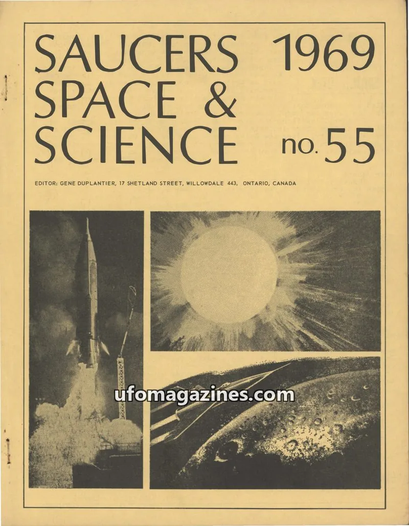 Cover of Saucers, Space & Science  (Duplantier) issue no. 55: SAUCERS SPACE & SCIENCE