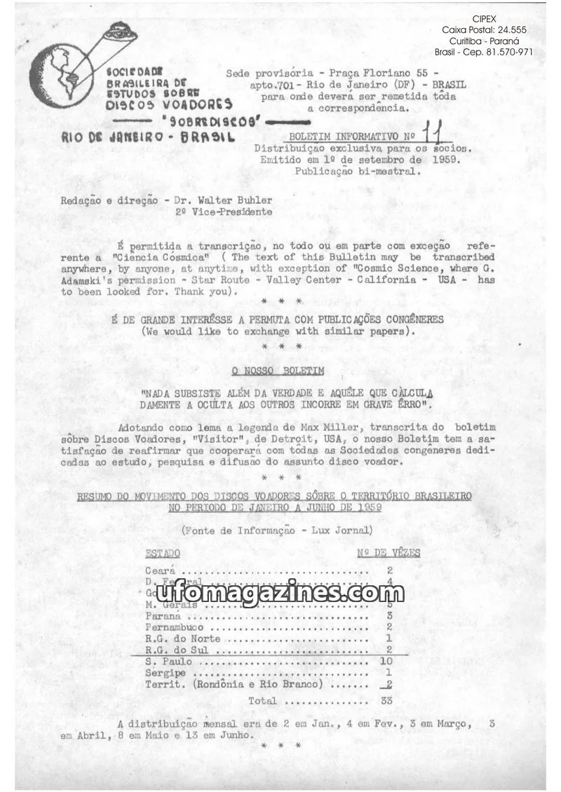 Cover of SBEDV issue 11: BOLETIM INFORMATIVO