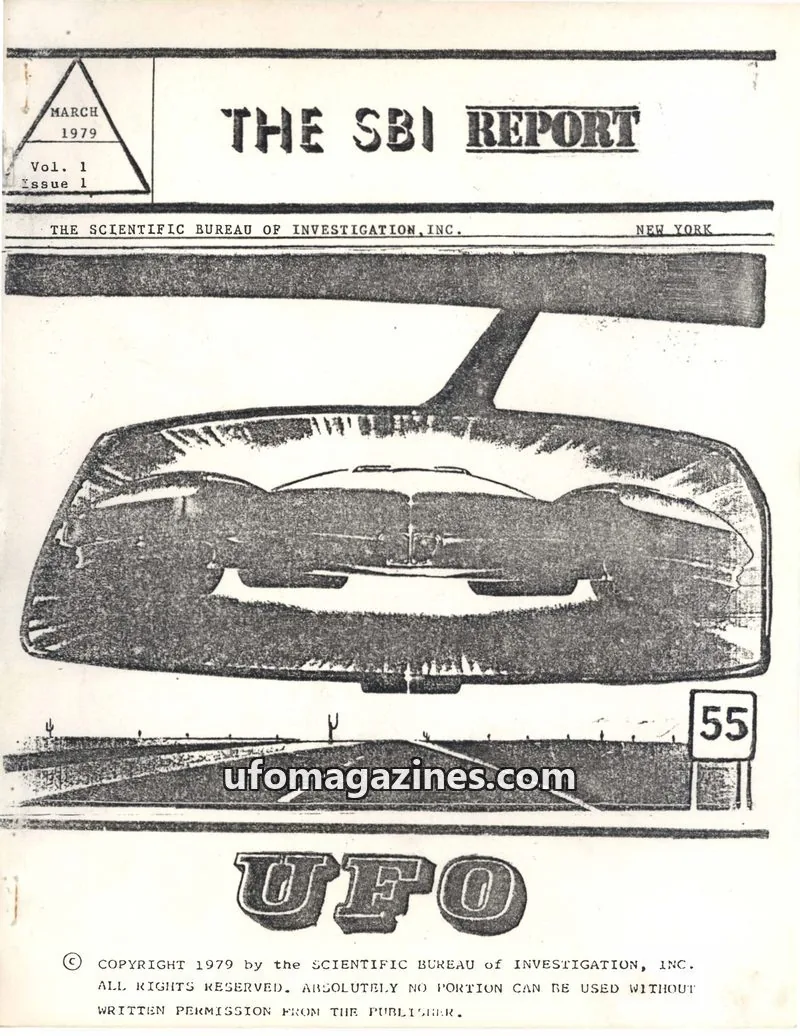 Cover of THE SCIENTIFIC BUREAU OF INVESTIGATION, INC. issue 1: THE SBI REPORT