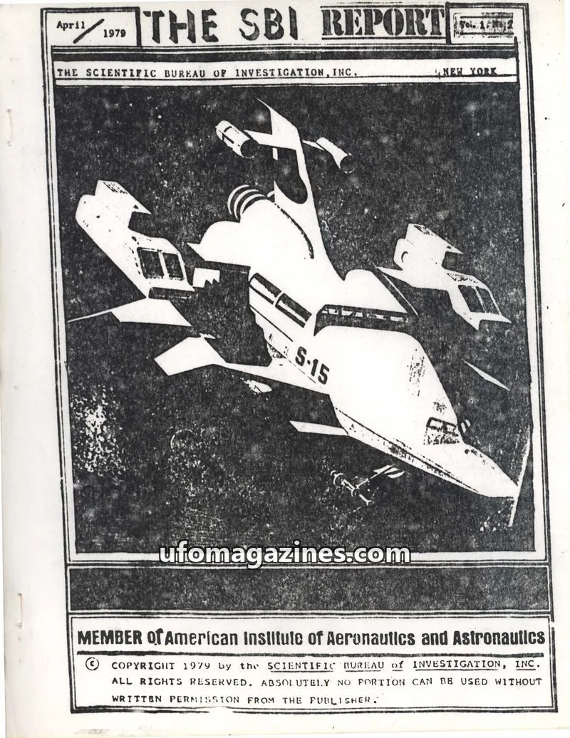 Cover of Scientific Bureau of Investigation, Inc. issue Volume 1. Number 2.: THE SBI REPORT