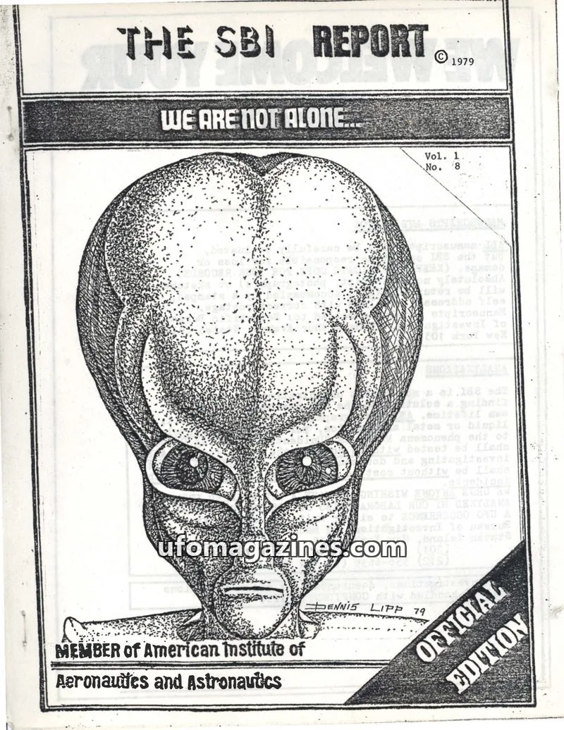 Cover of Scientific Bureau of Investigation, Inc. issue 8: THE SBI REPORT