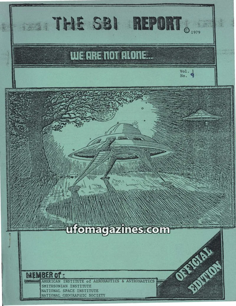 Cover of Scientific Bureau of Investigation, Inc. issue 9: THE SBI REPORT