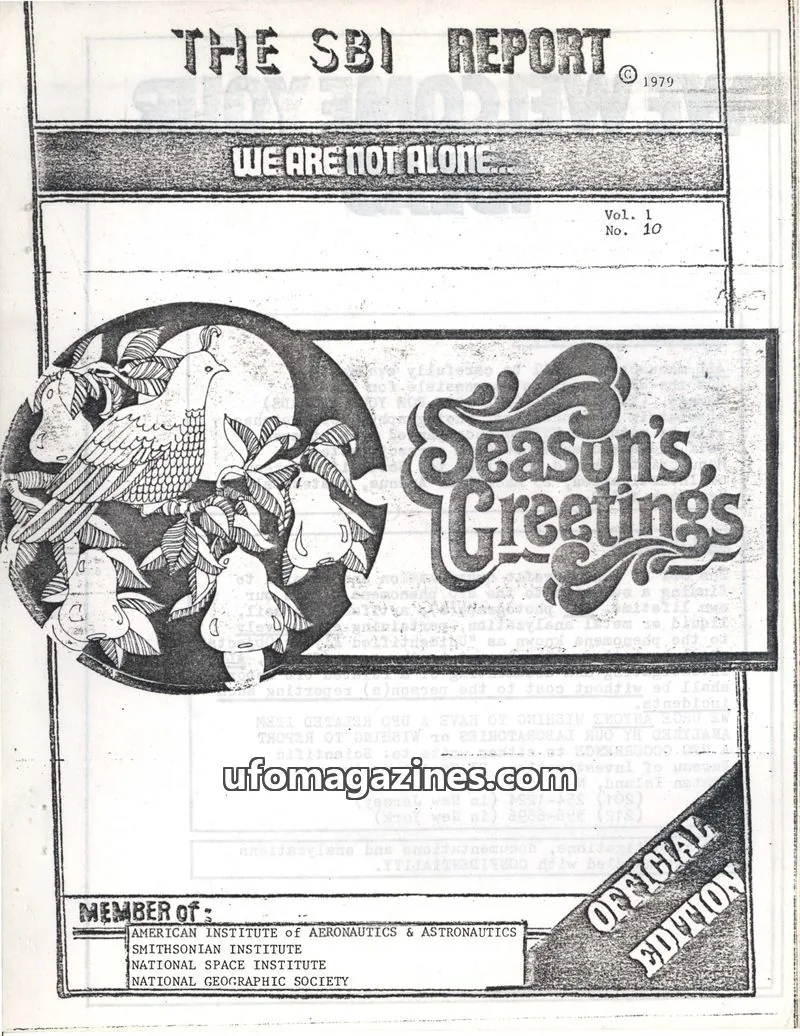 Cover of Scientific Bureau of Investigation, Inc. issue No. 10: THE SBI REPORT