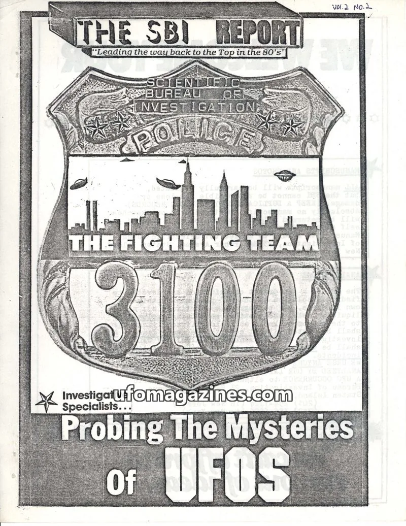 Cover of SCIENTIFIC BUREAU OF INVESTIGATION, INC. issue VOL.2 NO.2: THE SBI REPORT
