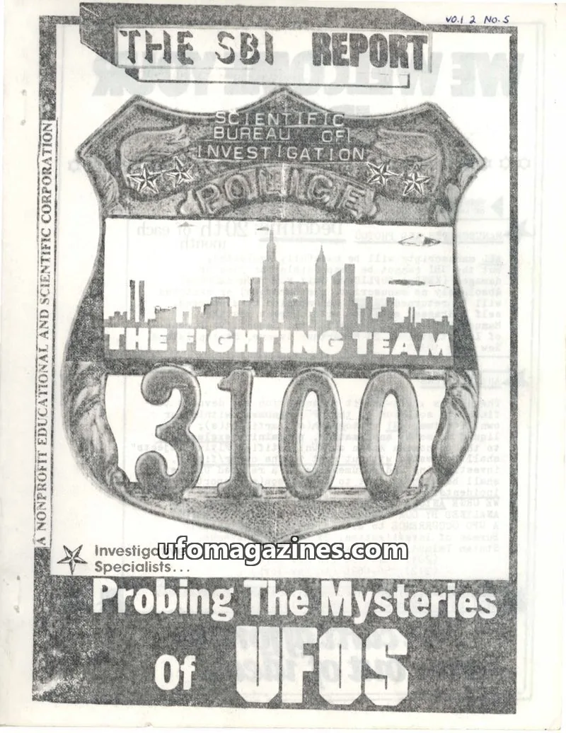 Cover of SCIENTIFIC BUREAU OF INVESTIGATION, INC. issue NO. 5: THE SBI REPORT