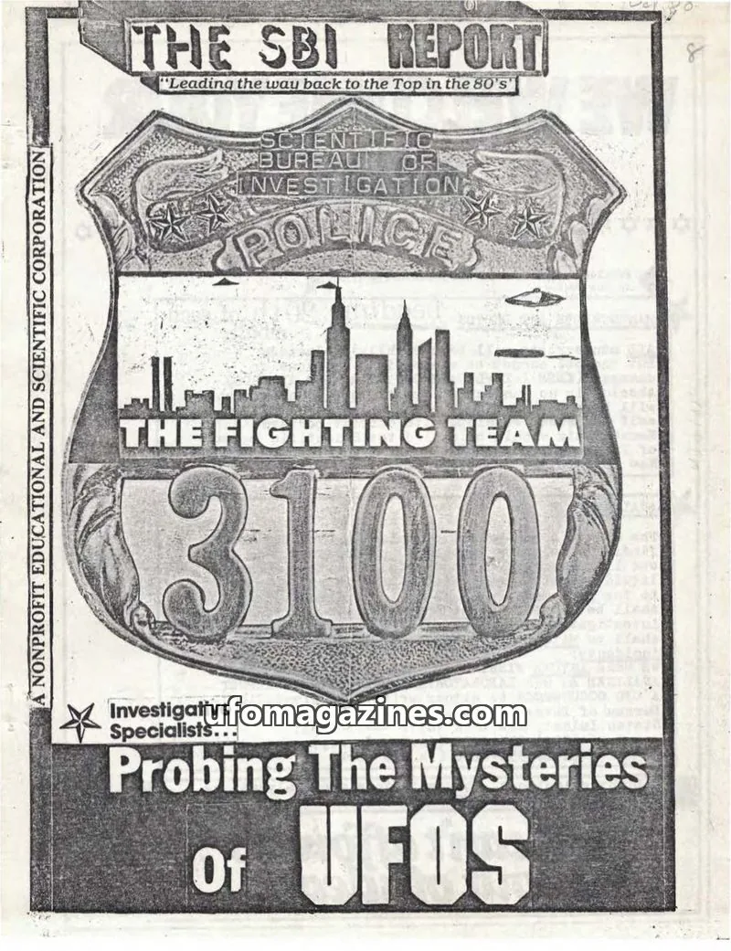Cover of SCIENTIFIC BUREAU OF INVESTIGATION, INC. issue VOL.2, NO.8: THE SBI REPORT