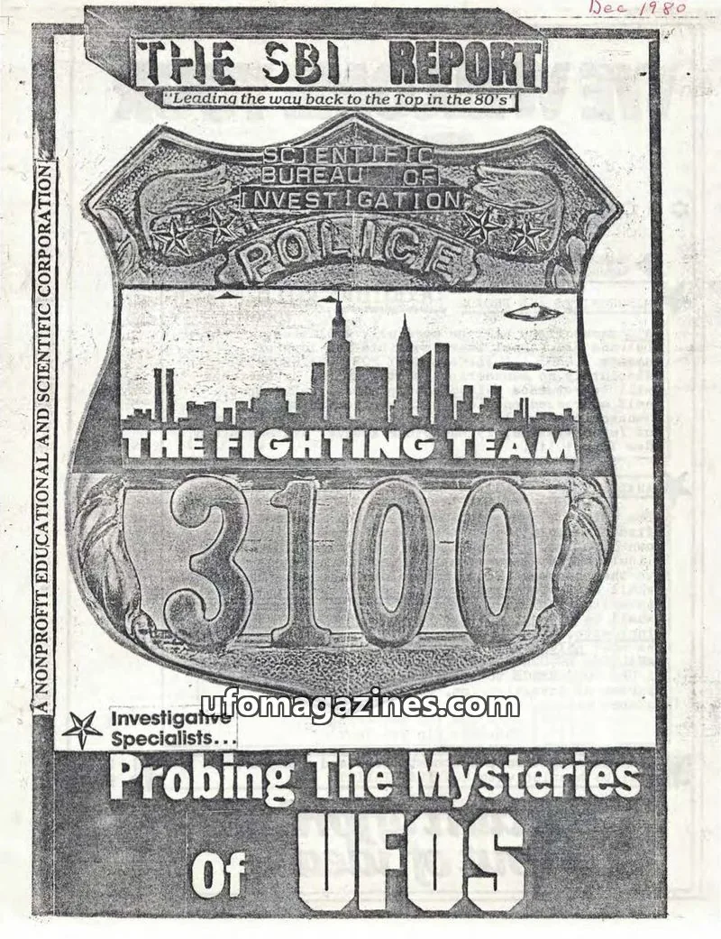 Cover of Scientific Bureau of Investigation, Inc. issue VOL.2, NO.10: THE SBI REPORT