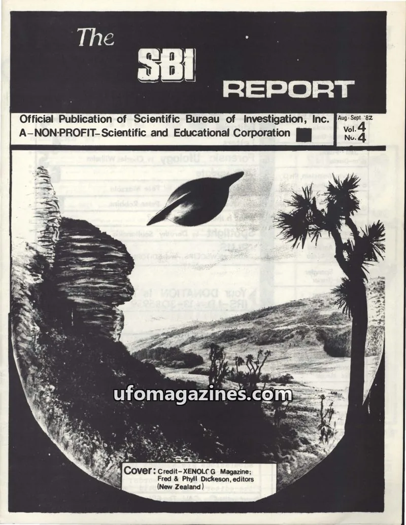 Cover of Scientific Bureau of Investigation, Inc. issue 4: The SBI REPORT