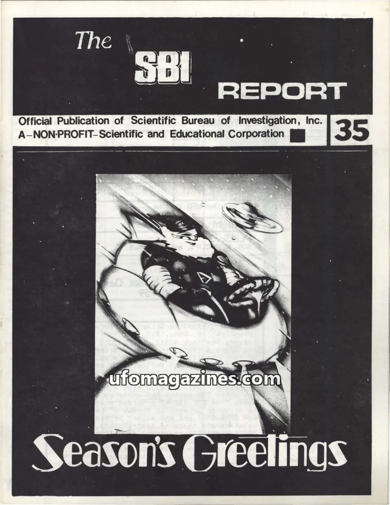 Cover of Scientific Bureau of Investigation, Inc. issue 35: The SBI REPORT