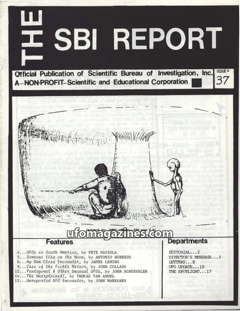 Cover of SCIENTIFIC BUREAU OF INVESTIGATION, INC. issue 37: THE SBI REPORT