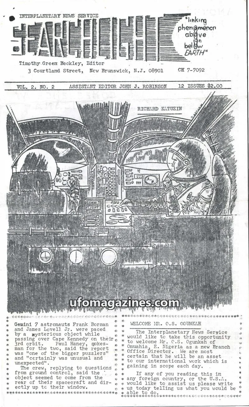 Cover of INTERPLANETARY NEWS SERVICE issue VOL. 2. NO. 2: SEARCHLIGHT