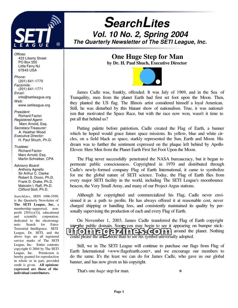 Cover of SearchLites (SETI League) issue Vol. 10 No. 2: SearchLites