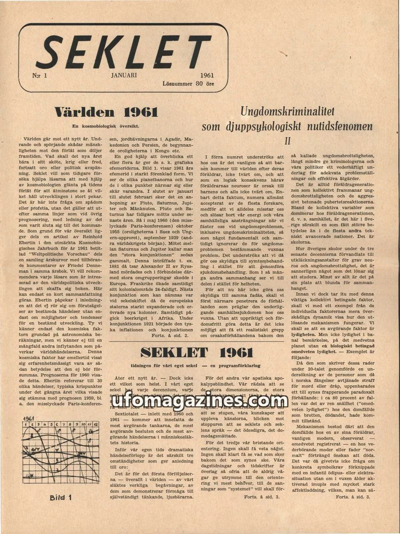 Cover of Seklet issue N:r 1: SEKLET