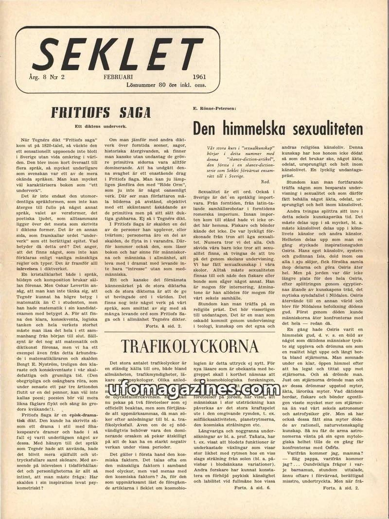 Cover of Seklet issue Nr 2: FRITIOFS SAGA