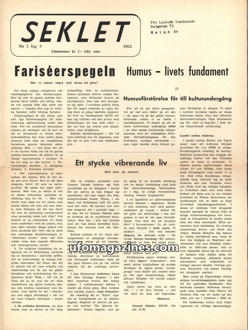 Cover of Seklet issue N:r 3 Arg. 9: SEKLET