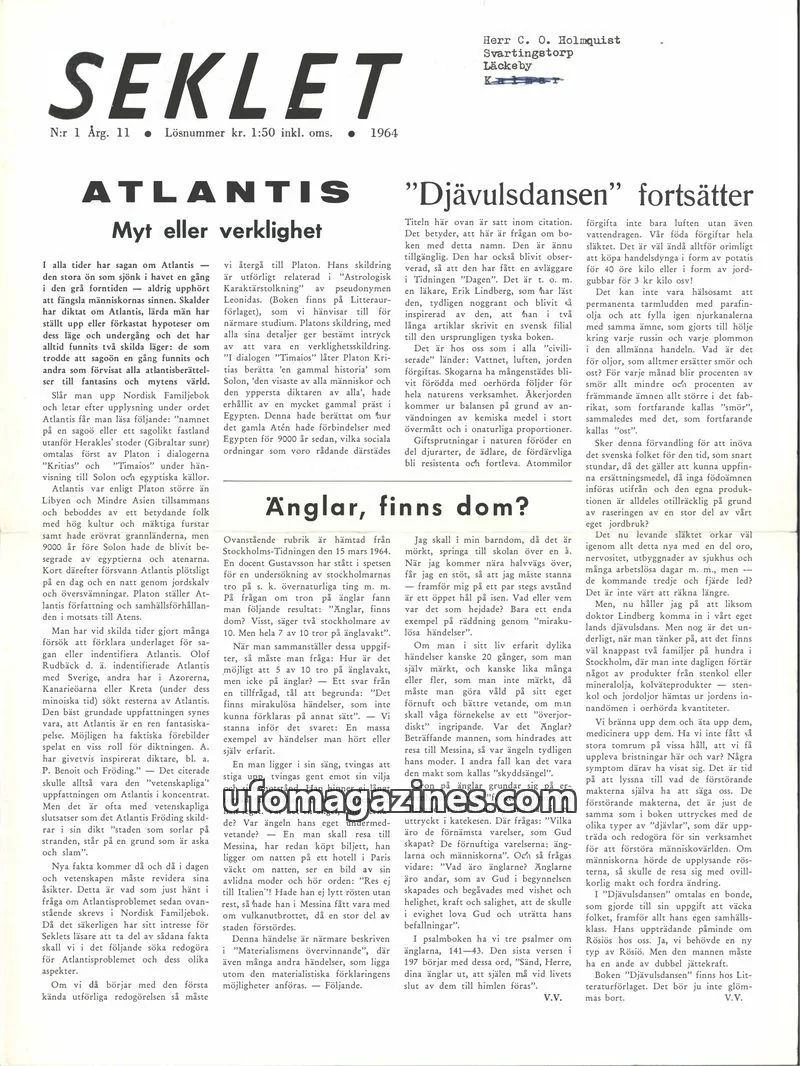 Cover of Seklet issue 1: ATLANTIS