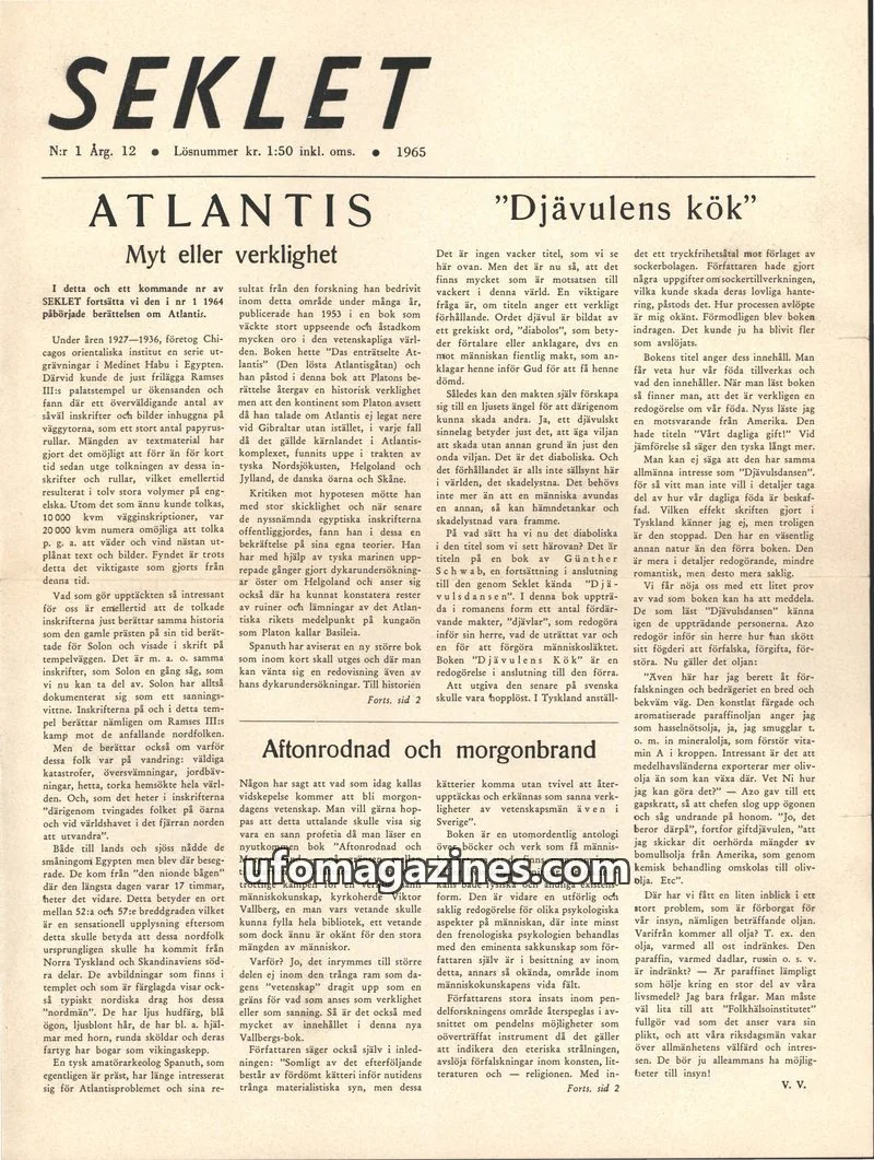 Cover of ATLANTIS issue 1: SEKLET