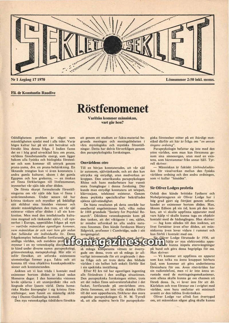 Cover of LITTERATURFORLAGET issue 1: SEKLET
