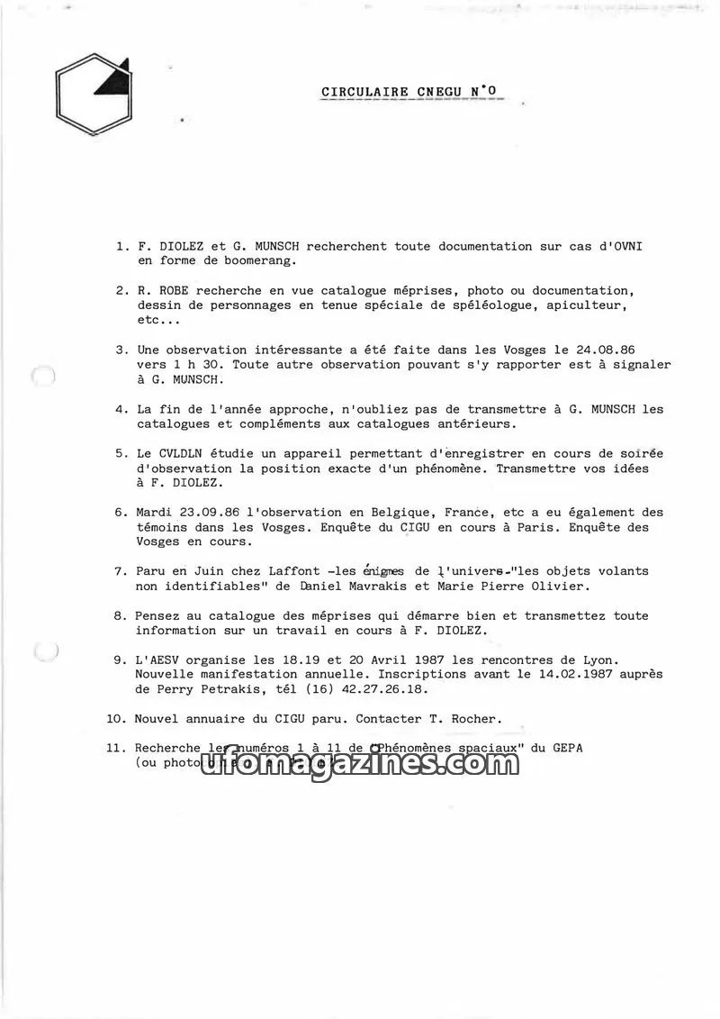 Cover of Circulaire CNEGU issue N°: CIRCULAIRE CNEGU