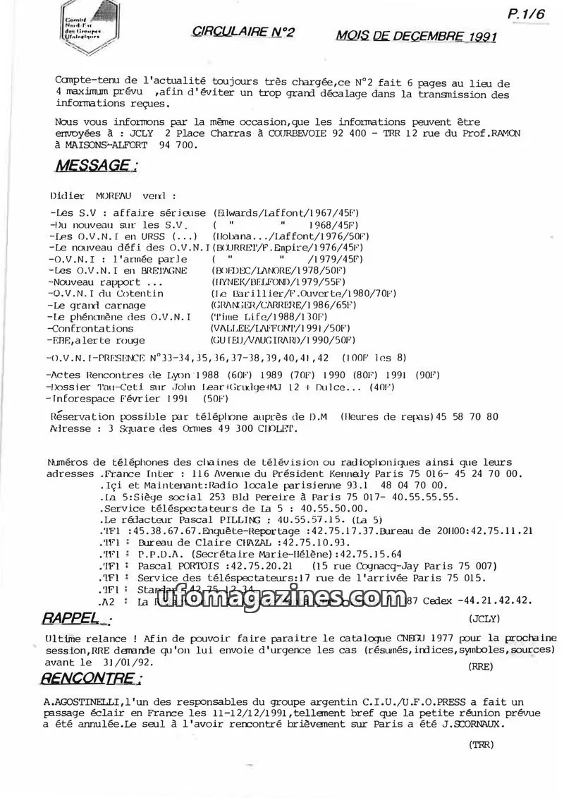 Cover of Circulaire CNEGU issue N°2: CIRCULAIRE