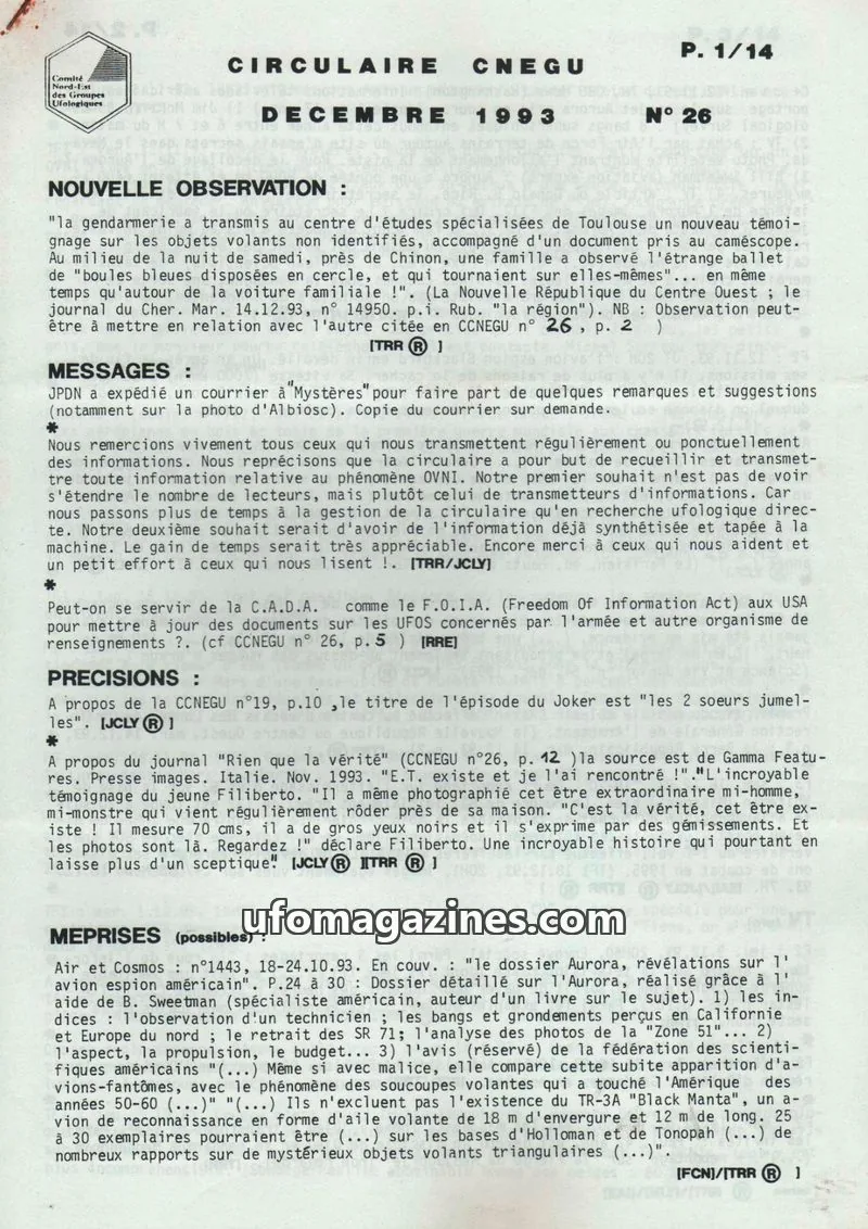 Cover of CNEGU issue 26: CIRCULAIRE CNEGU