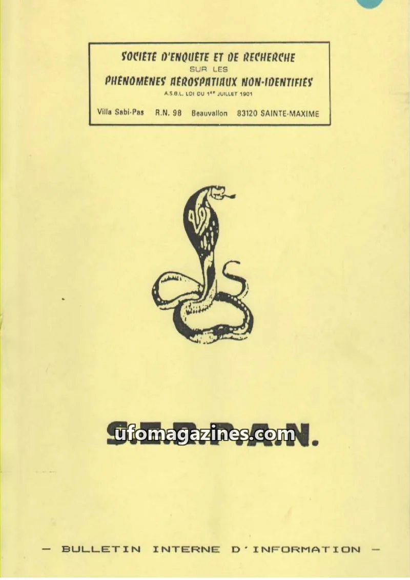 Cover of SERPAN issue BULLETIN INTERNE D'INFORMATION: S.E.R.P.A.N.