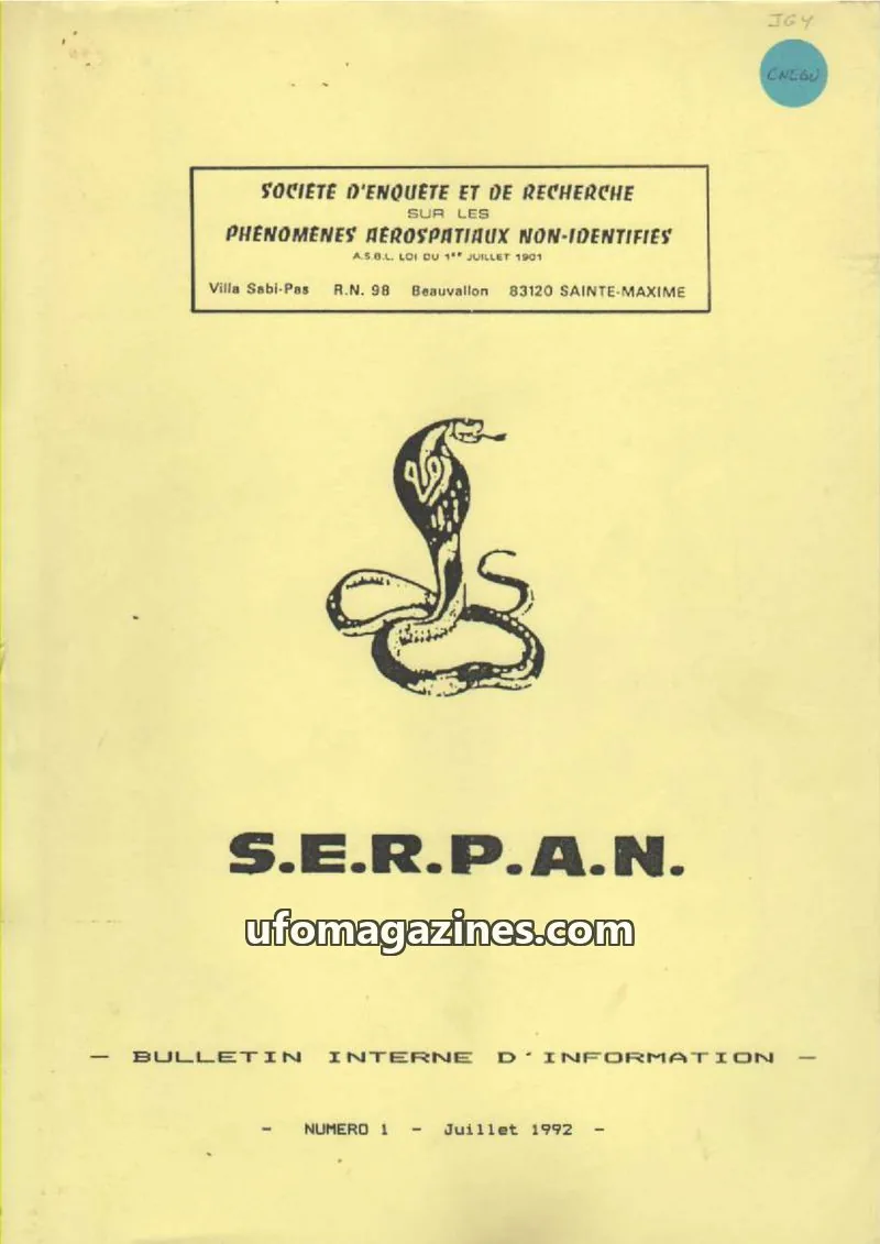 Cover of SERPAN issue NUMERO 1: S.E.R.P.A.N.