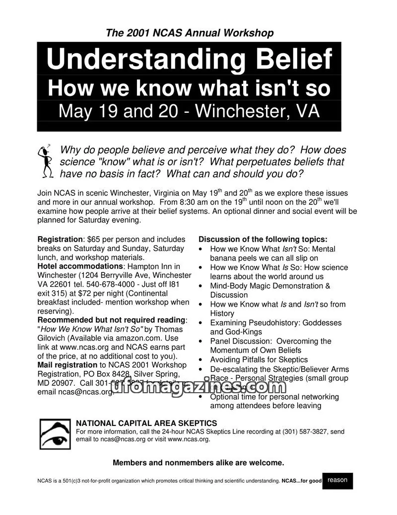Cover of Shadow of a Doubt (NCAS) issue May 2001: Shadow of a Doubt