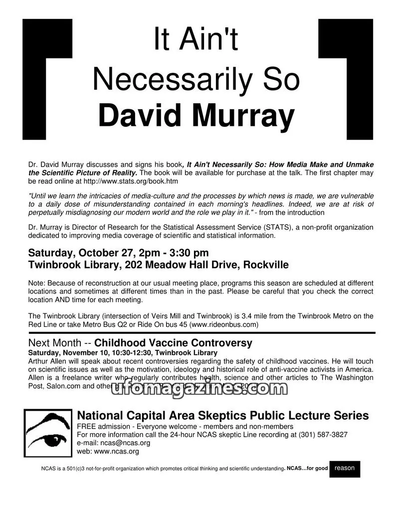 Cover of Shadow of a Doubt (NCAS) issue OCTOBER 2001: Shadow of A Doubt