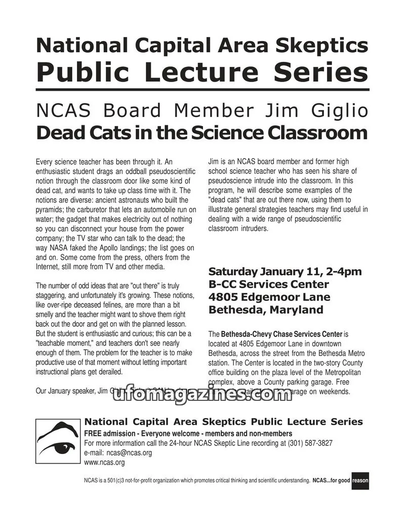 Cover of Shadow of a Doubt (NCAS) issue JANUARY 2003: Shadow of a Doubt