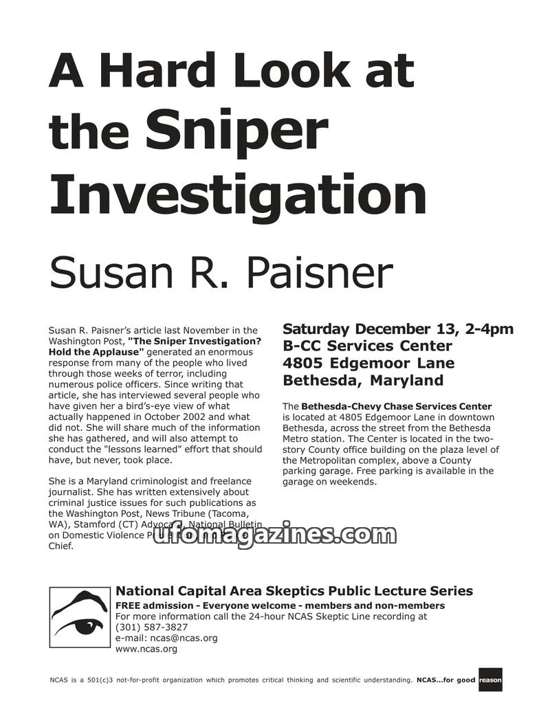 Cover of Shadow of a Doubt (NCAS) issue DECEMBER 2003: Shadow Of A DOUBT