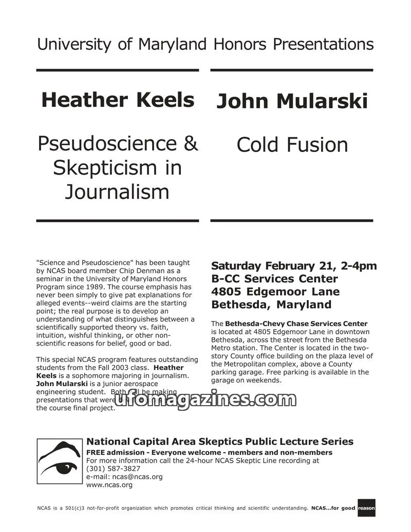 Cover of Shadow of a Doubt (NCAS) issue February 2004: Shadow Of A Doubt