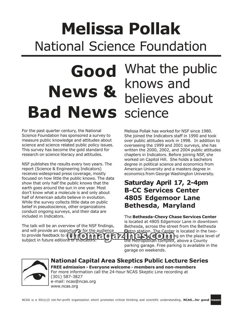 Cover of Shadow of a Doubt (NCAS) issue APRIL 2004: Shadow Of A DOUBT