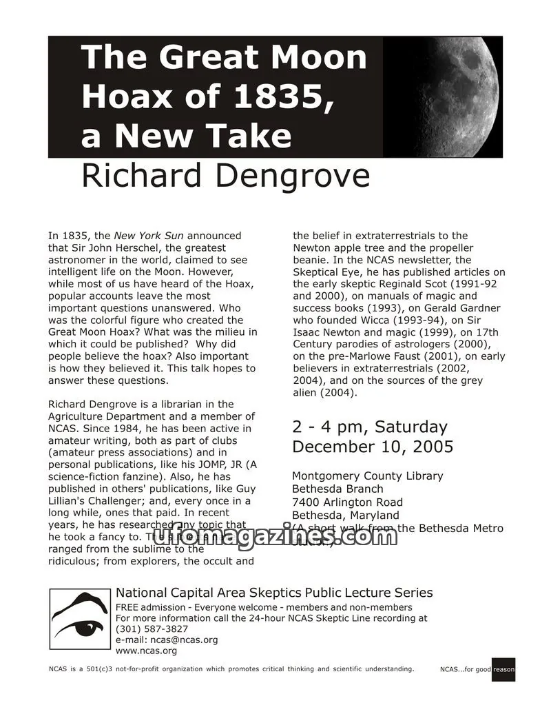 Cover of Shadow of a Doubt (NCAS) issue December 2005: Shadow Of A Doubt