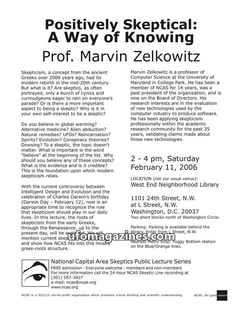 Cover of Shadow of a Doubt (NCAS) issue February 2006: Shadow of A Doubt