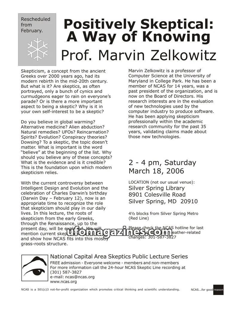 Cover of Shadow of a Doubt (NCAS) issue March 2006: Shadow of A Doubt