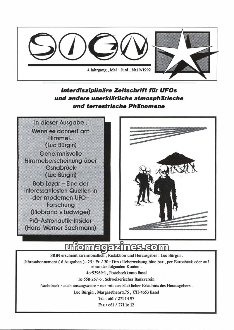 Cover of Sign (Luc Burgin) issue 19/1992: SIGN
