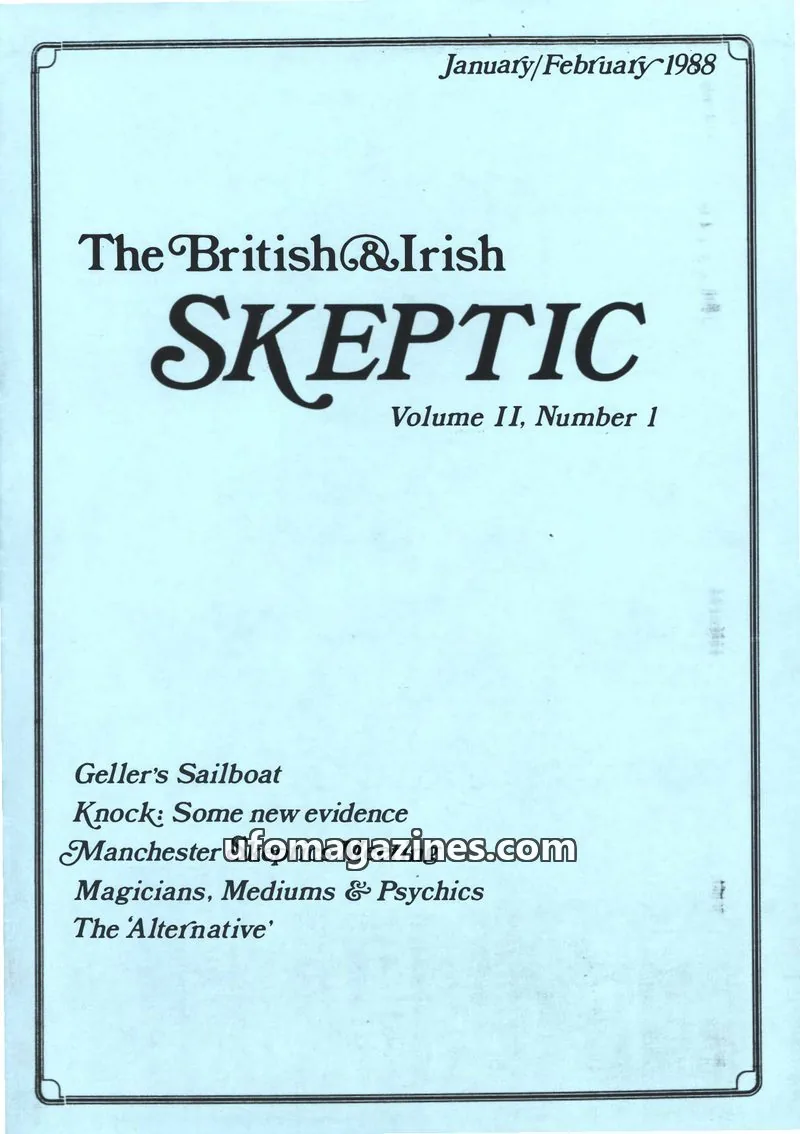Cover of Skeptic issue Volume II, Number 1: The British & Irish Skeptic