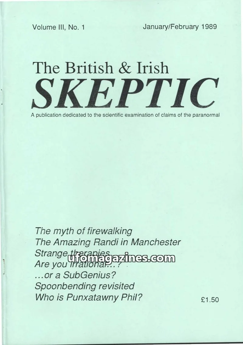 Cover of Skeptic issue 1: The British & Irish Skeptic
