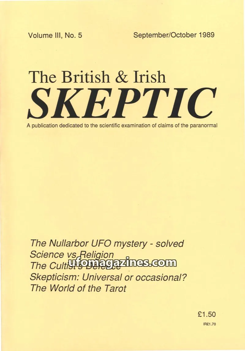 Cover of Skeptic issue Volume III, No. 5: The British & Irish SKEPTIC