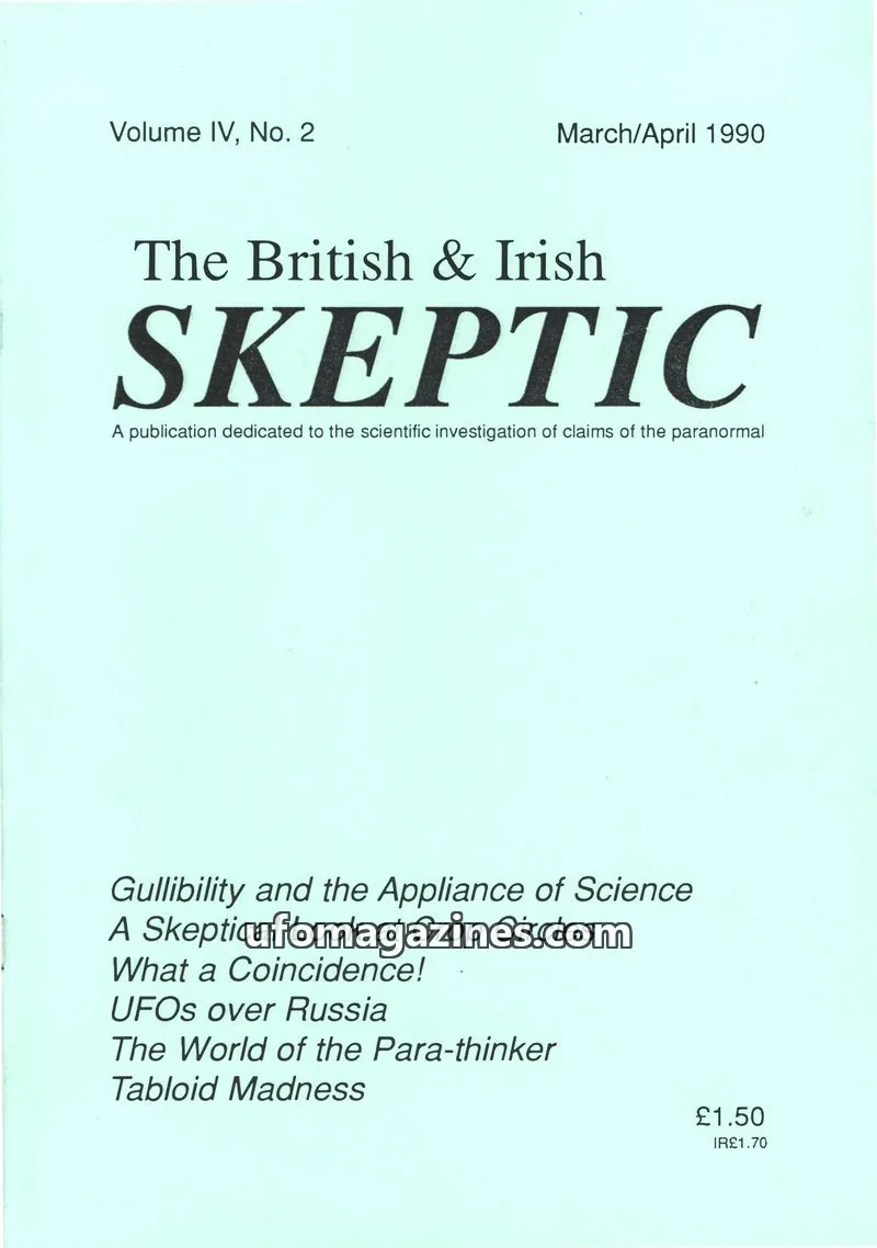 Cover of Skeptic issue No. 2: The British & Irish SKEPTIC