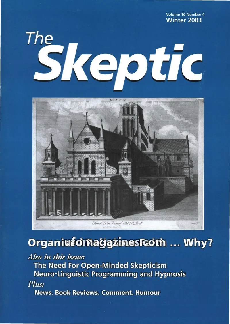 Cover of Skeptic issue 16.4: The Skeptic