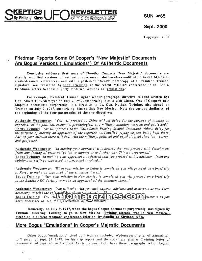 Cover of SUN 65 (Sep 2000)