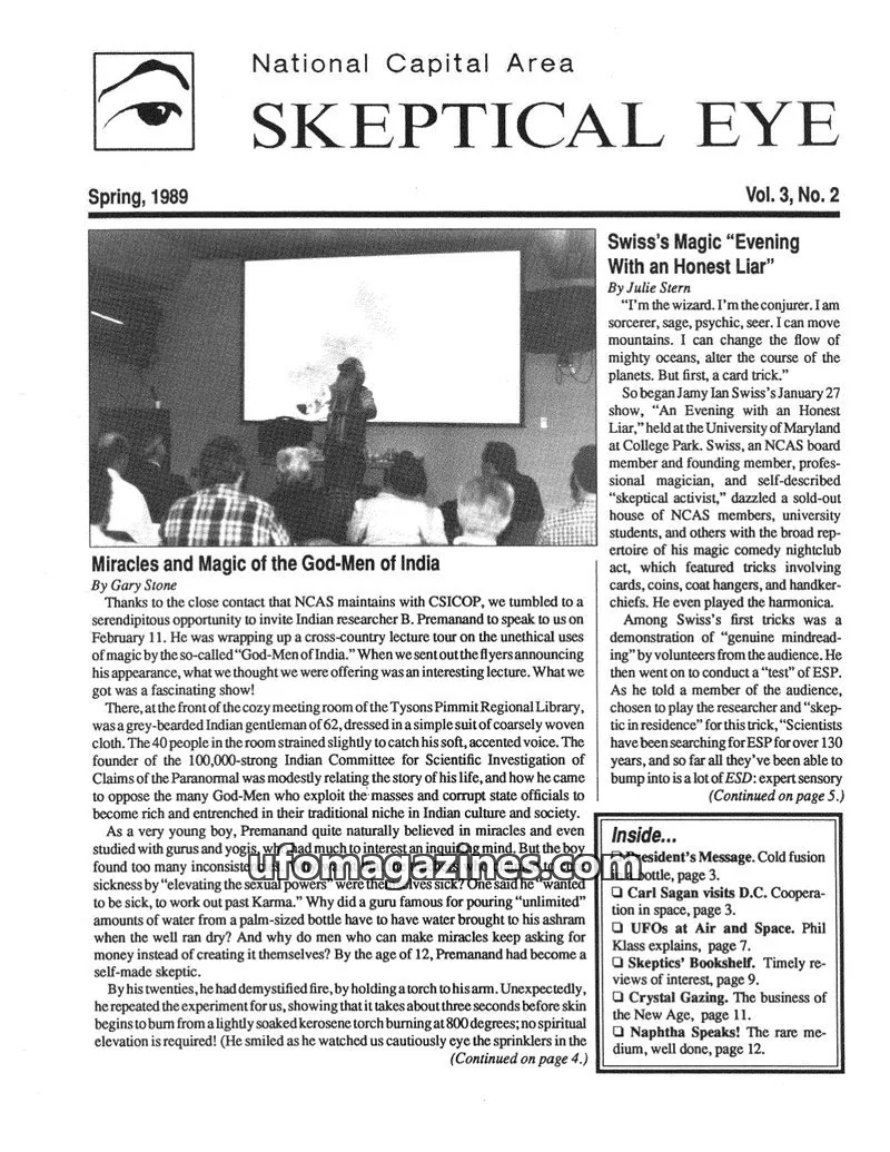 Cover of Skeptical Eye (NCAS) issue Vol. 3, No. 2: SKEPTICAL EYE