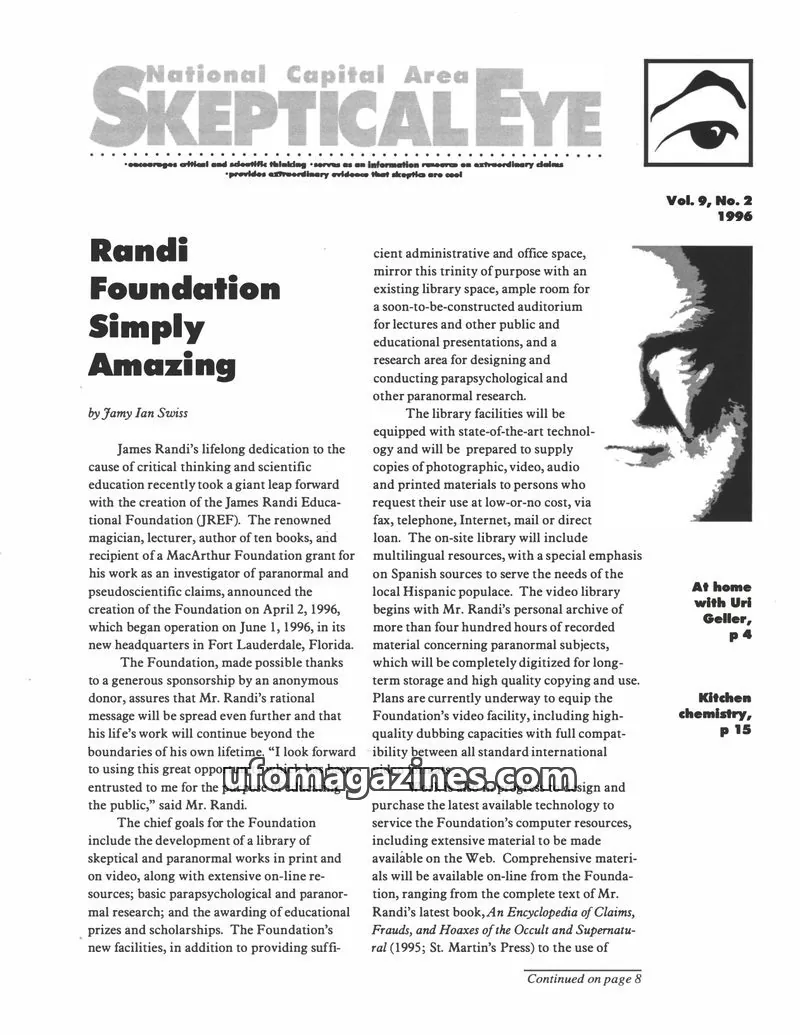 Cover of Skeptical Eye (NCAS) issue Vol. 9, No. 2: National Capital Area SKEPTICAL EYE