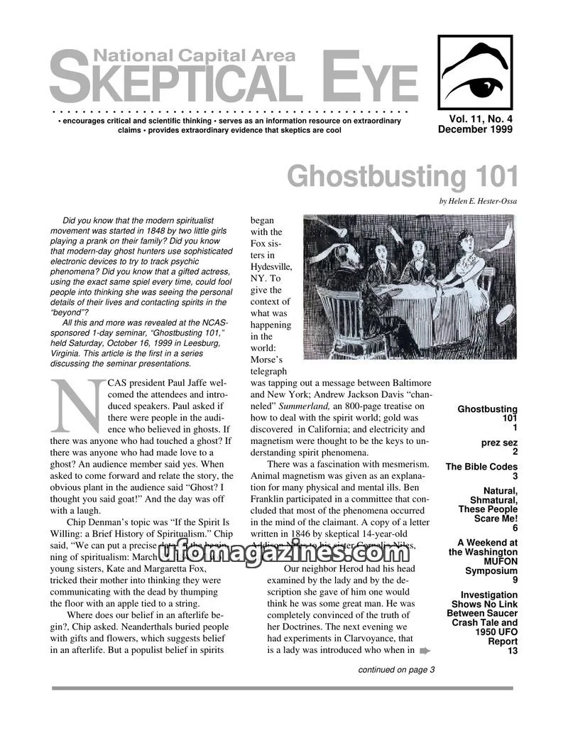 Cover of Skeptical Eye (NCAS) issue 4: National Capital Area Skeptical Eye